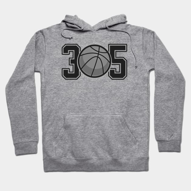 305 Miami Basketball Hoops Hoodie by Spark of Geniuz